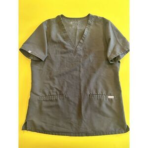 FIGS Technical Collection Womens Black Scrub Top Size Medium